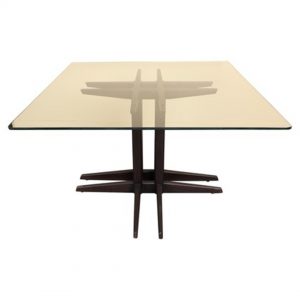 4-POST LEG DINING TABLE with GLASS TOP