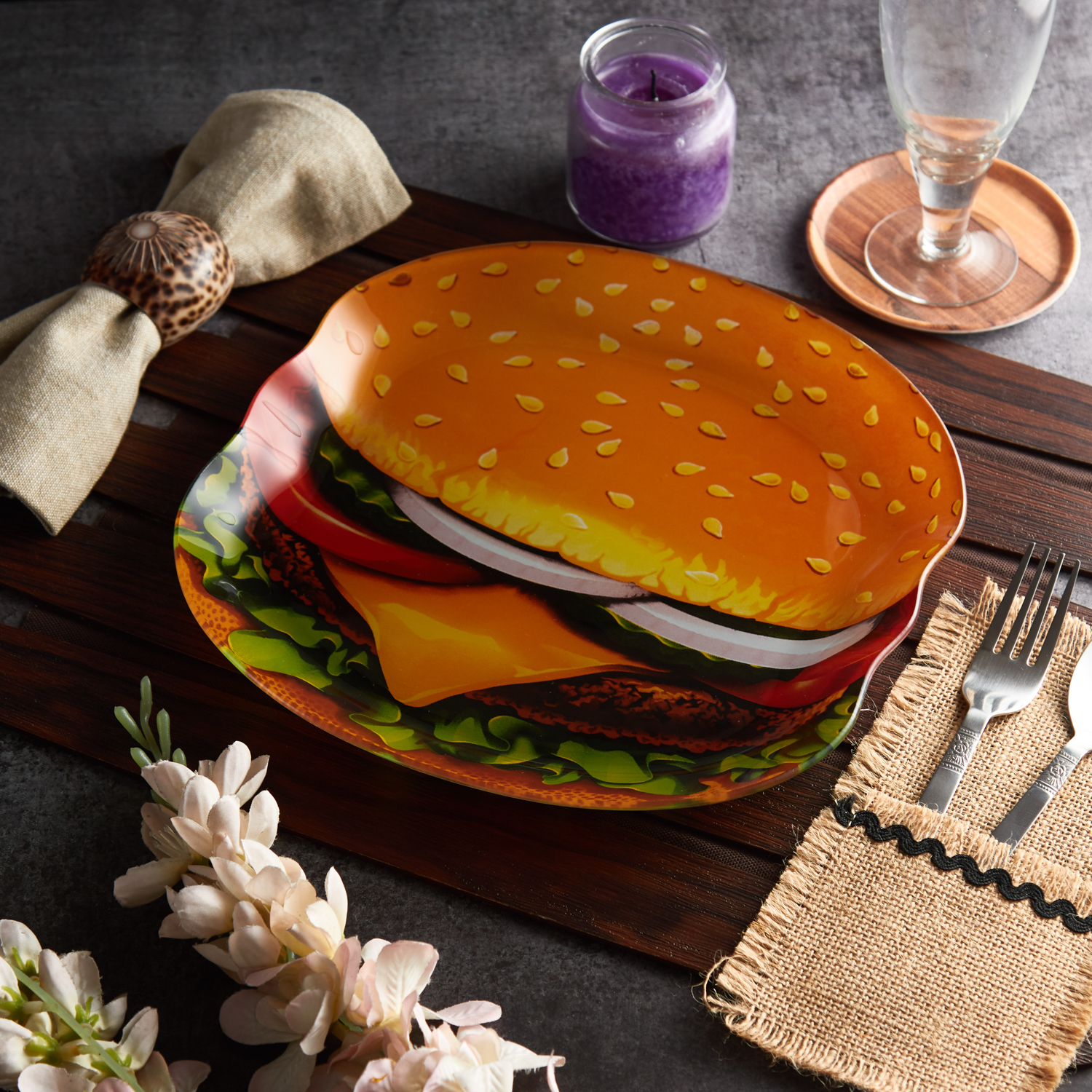Designer Serving Platter-Hamburger
