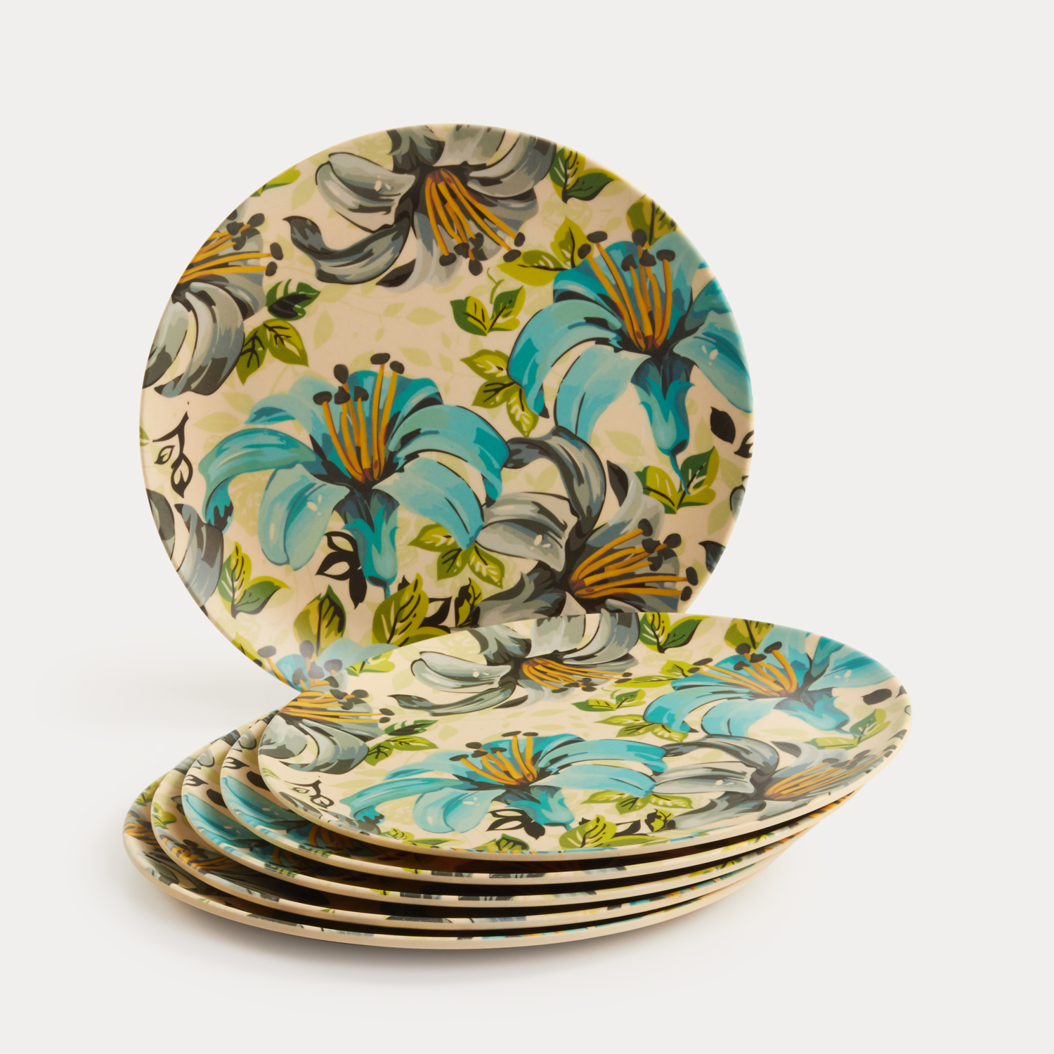 Bamboo Fibre Plates - Leaf & Flower