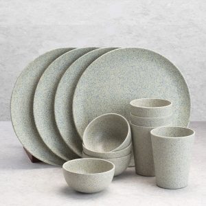 Bamboo Fibre Dinner Set - Stonewash